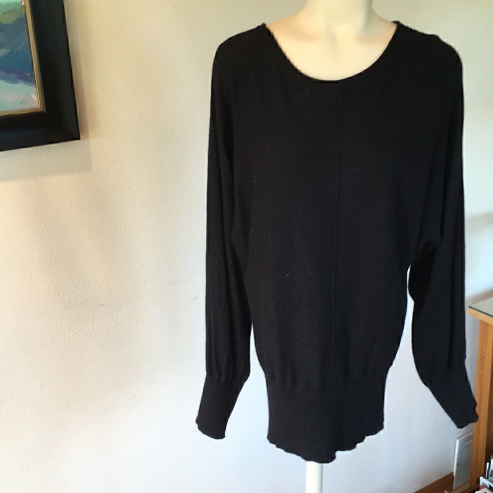 Angora Kenneth Cole Reaction sweater batwing blk M